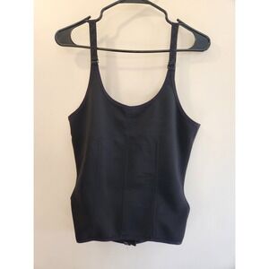 Nuee New York Black Waist Trainer Camisole Zipper Hook Eye 2XL Compression Vest